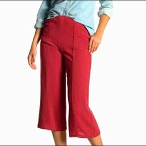 Good Luck Gem Cropped Wide Leg Cotton Flax Pants